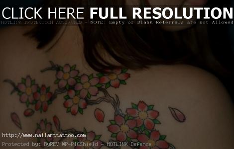 cherry blossom back tattoo designs