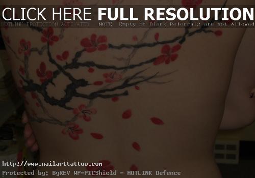 cherry blossom back tattoo