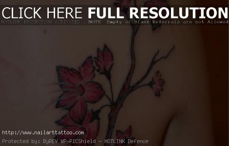 cherry blossom back tattoos for girls