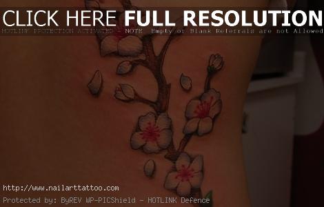 cherry blossom branch tattoo