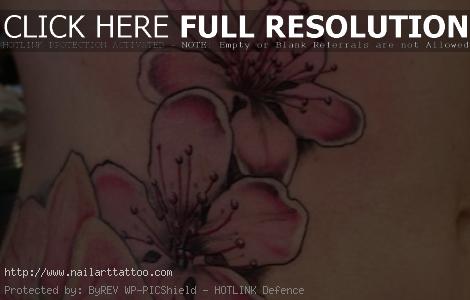 cherry blossom flower tattoo shoulder