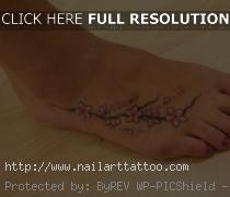 cherry blossom foot tattoo