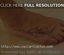 cherry blossom foot tattoo