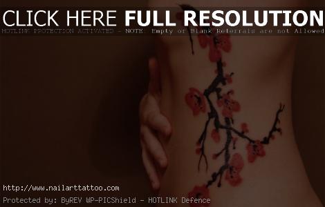 cherry blossom side tattoo