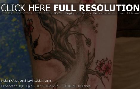 cherry tree tattoo arm