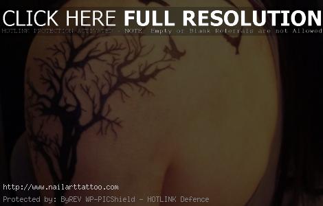 cherry tree tattoo on shoulder