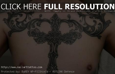 chest cross tattoos