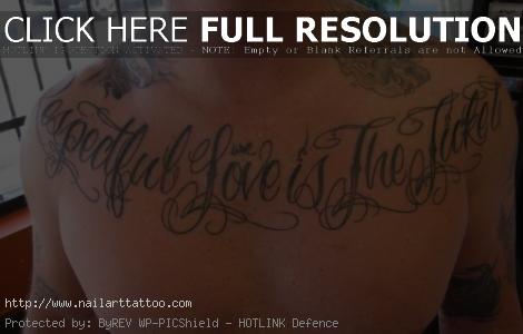 chest script tattoo