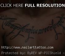 chest script tattoos for men