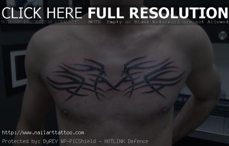 chest tattoo for men tribal