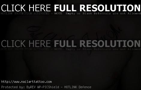 chest tattoo for men writing