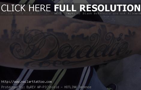 chicago skyline tattoo forearm