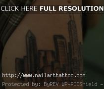 chicago skyline tattoo on wrist