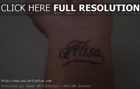 child name tattoos wrist