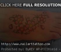 chinese cherry blossom tattoo on foot