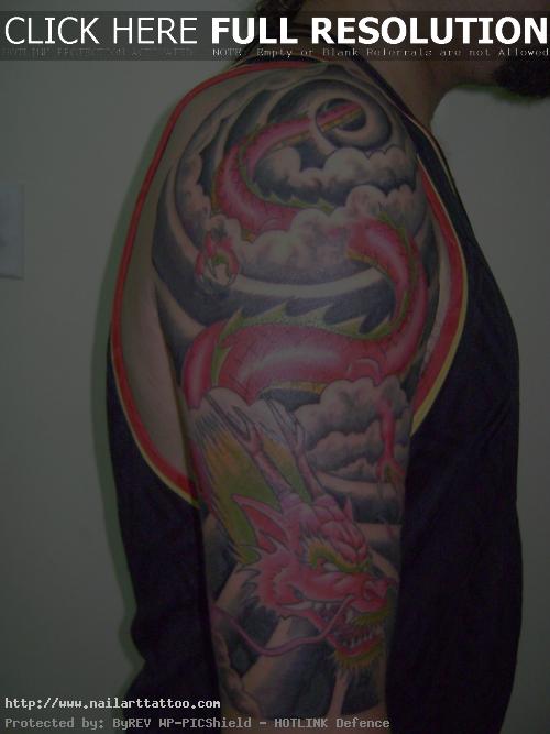 chinese dragon tattoo half sleeve