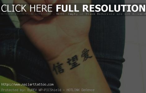 chinese letters tattoos on wrist