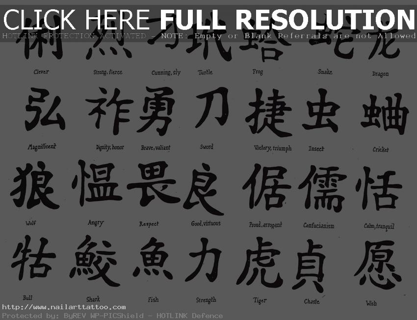 chinese tattoo symbols