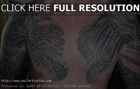 colorful chest tattoos men