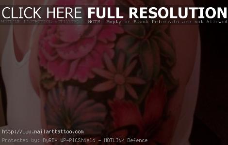 colorful flower tattoos