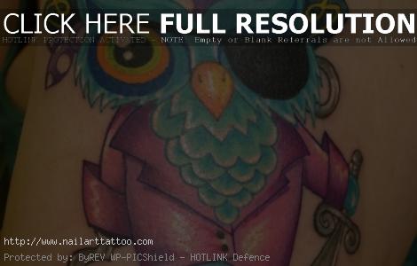 colorful owl tattoos