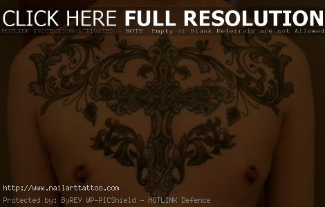 cross chest tattoos designs