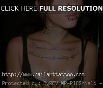 female chest quote tattoos