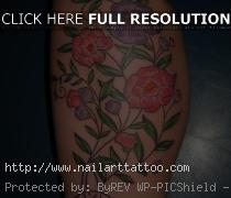 flower calf tattoos for women