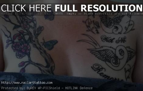 half chest script tattoo