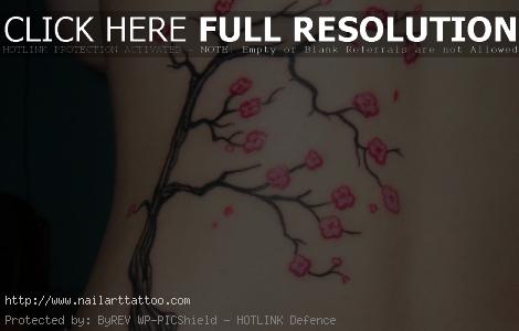 japanese cherry blossom back tattoo