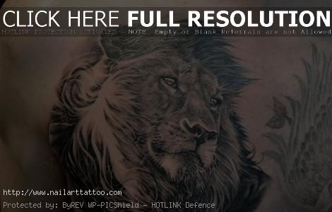 lion chest tattoo for men