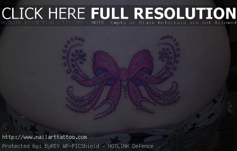 lower back bow tattoos for girls