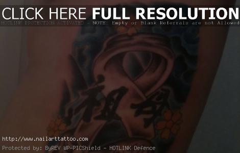 lung cancer ribbons tattoos