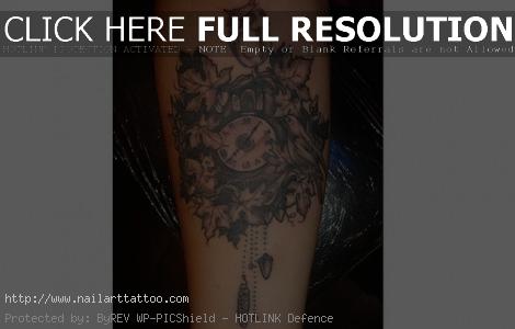 owl with clock tattoo designs