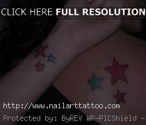 pink and blue star tattoos