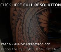 polynesian calf tattoos for men