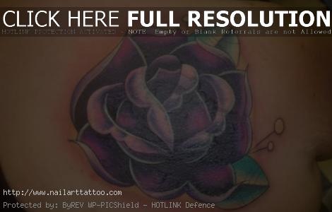 purple and blue flower tattoos