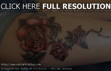 red and black roses tattoos