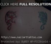 red and blue dragon tattoo