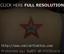 red and blue star tattoo