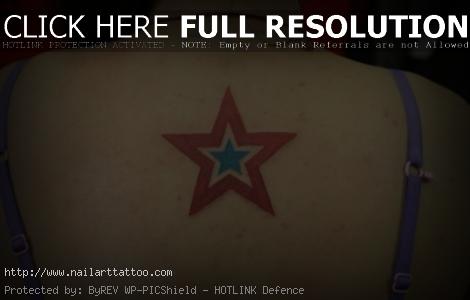 red and blue star tattoo