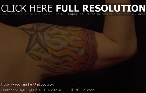 red white and blue star tattoos