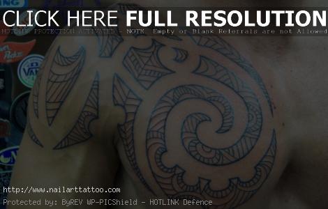 shoulder and chest tribal tattoos