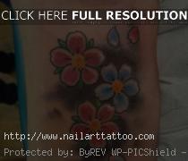 simple cherry blossom back tattoo
