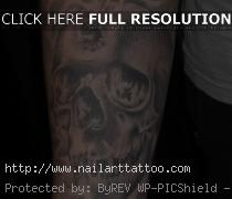 skull with bullet hole tattoo