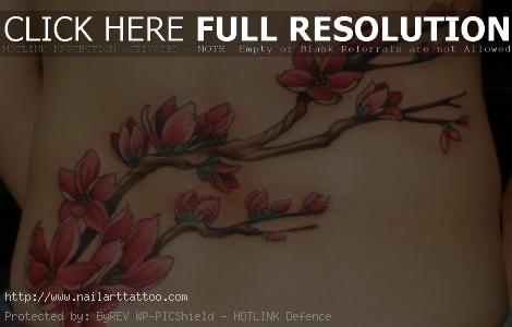 small cherry blossom branch tattoo