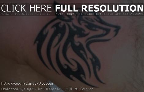 traditional black wolf tattoo