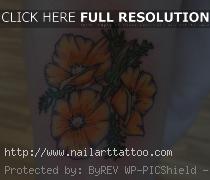 traditional california poppy tattoo