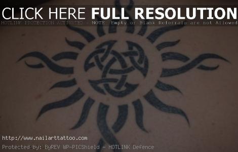 tribal celtic sun tattoos