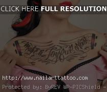 word chest tattoos for girls